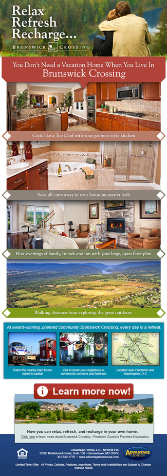 Brunswick Crossing eBlast for Single-Family Homes power marketing, builder marketing, home builder marketing, brunswick crossing